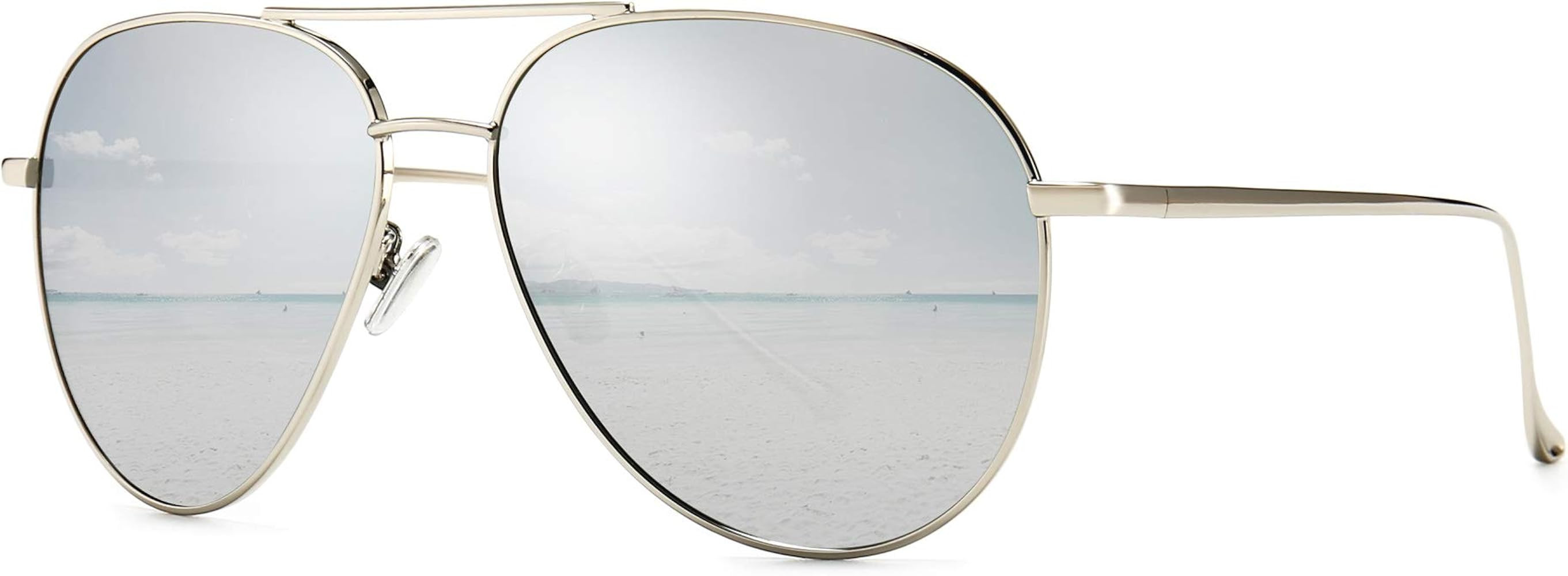 SUNGAIT Women's Lightweight Oversized Aviator Sunglasses - Mirrored Polarized Lens | Amazon (US)