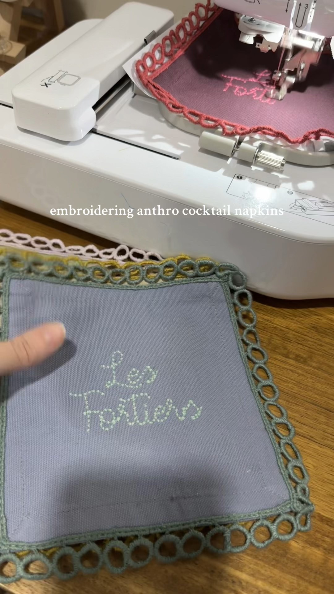 Everything I used to embroider these cocktail napkins