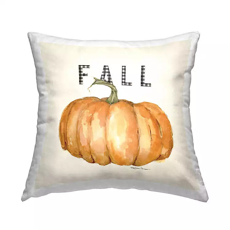Buffalo Check Fall Pumpkin Harvest Throw Pillow | Kirkland's Home