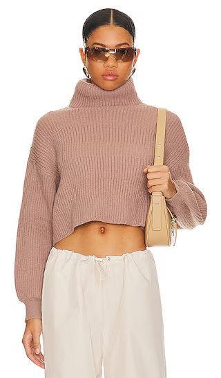 Sloane Turtleneck Sweater in Taupe | Revolve Clothing (Global)
