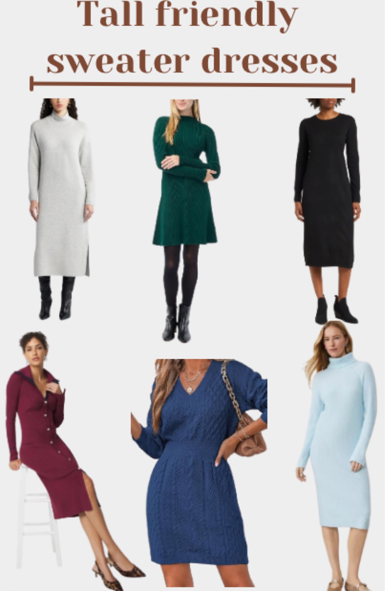 Gorgeous and cozy warm
Sweater dresses that are tall friendly for us long legged gals! Stay warm and look right in style with these amazing dresses! 

#sweaterdress #warmdatenightdress #cashmeresweaterdress #cashmeredress #winterworkeear

#LTKSeasonal #LTKSaleAlert #LTKStyleTip