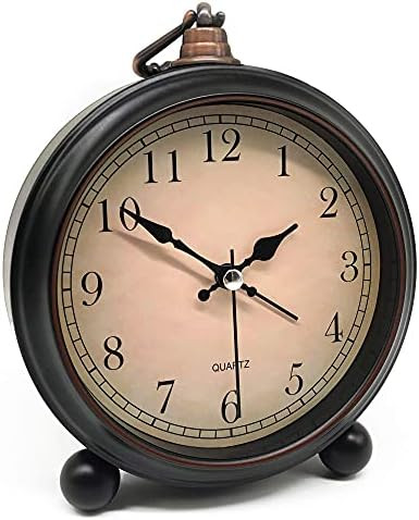 TooTa Vintage Retro Analog Alarm Clock, 4 inch Super Silent Non Ticking Small Clock with Night Li... | Amazon (US)