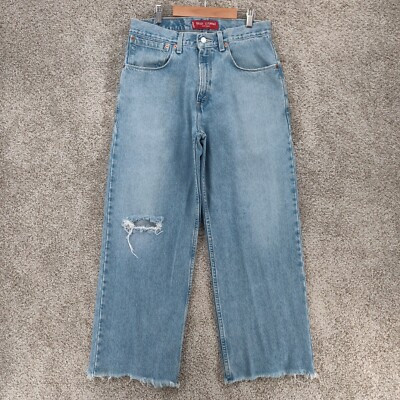 Vintage Levis 579 Baggy Straight Jeans Mens 31x30 Fits 31X28 Raw Hem Skater Y2K | eBay US
