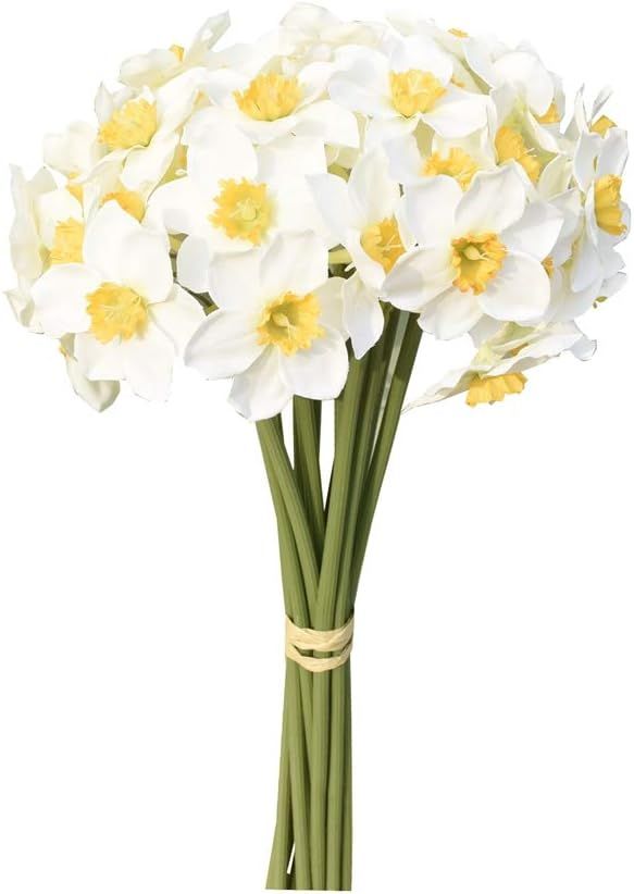 Mandy's 12pcs White Artificial Daffodils Flowers for Party Home Decoration | Amazon (US)