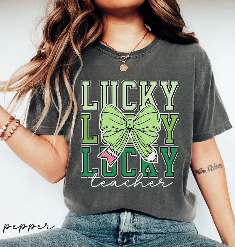 St. Patrick's Teacher Shirt, Comfort Colors Tshirt, Saint Patrick's Day Lucky Teacher Shirt, Coqu... | Etsy (US)