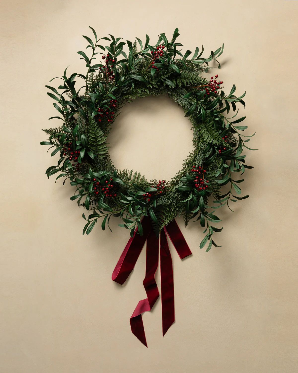 30" Faux Fern & Olive Wreath | McGee & Co. (US)