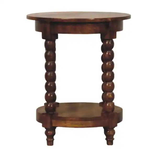 Artisan Furniture Solid Wood Spindle Round Side Table , Brown - Bed Bath & Beyond - 44041330 | Bed Bath & Beyond