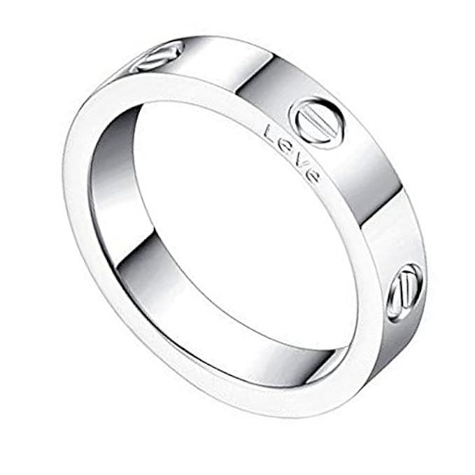 Qindishijia 4mm Silver Love Ring-Lifetime Just Love You with | Amazon (US)