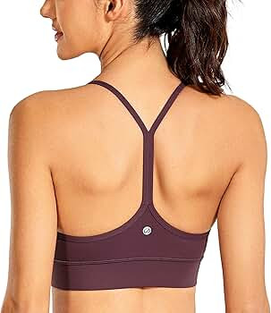 CRZ YOGA Women's Strappy Longline Padded Sports Bras for Women Y-Back Racerback Spaghetti Straps ... | Amazon (US)