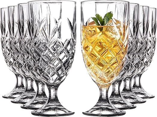 Royalty Art Kinsley Lowball Whiskey Glasses Set, 8 Long-Stem Tumbler, Tall Goblet Style Glassware... | Amazon (US)
