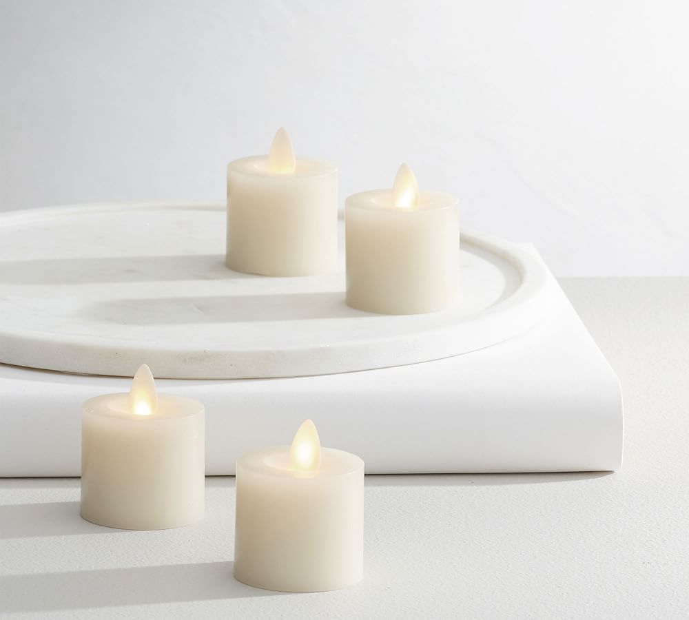 Premium Flickering Flameless Wax Votive Candle - Set of 4 | Pottery Barn (US)
