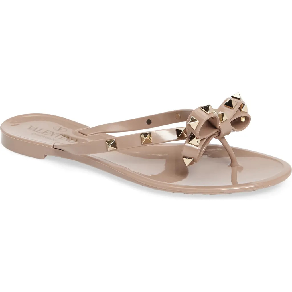 Valentino Garavani Rockstud Jelly Flip Flop in P45 Poudre at Nordstrom, Size 6Us | Nordstrom