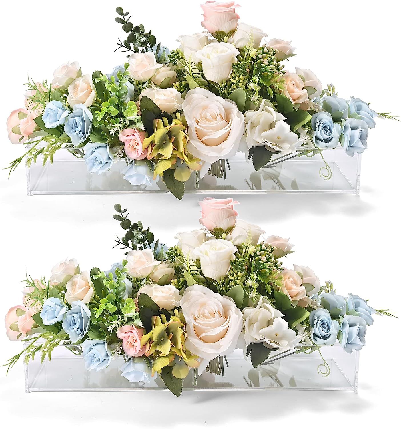 Sparkle Race 2Pcs Acrylic Flower Vase for Centerpieces, 31.5" Rectangle Modern Vases for Decor We... | Amazon (US)