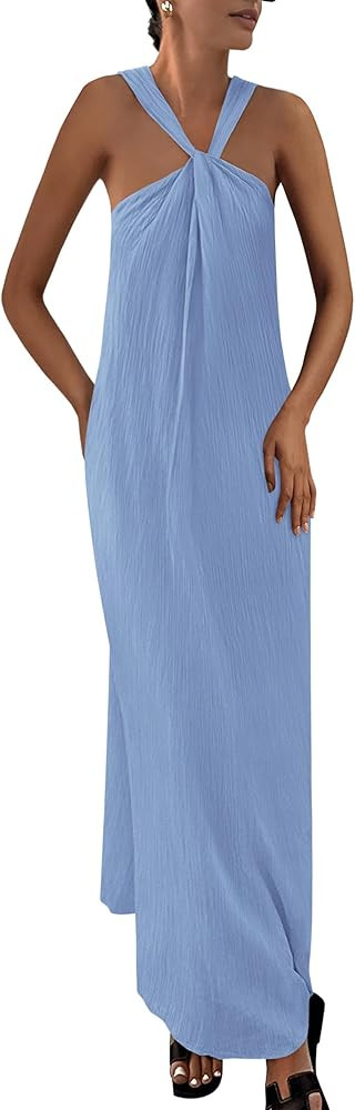 PRETTYGARDEN Womens 2025 Casual Long Summer Dresses Sleeveless Strappy Loose Flowy Beach Vacation... | Amazon (US)