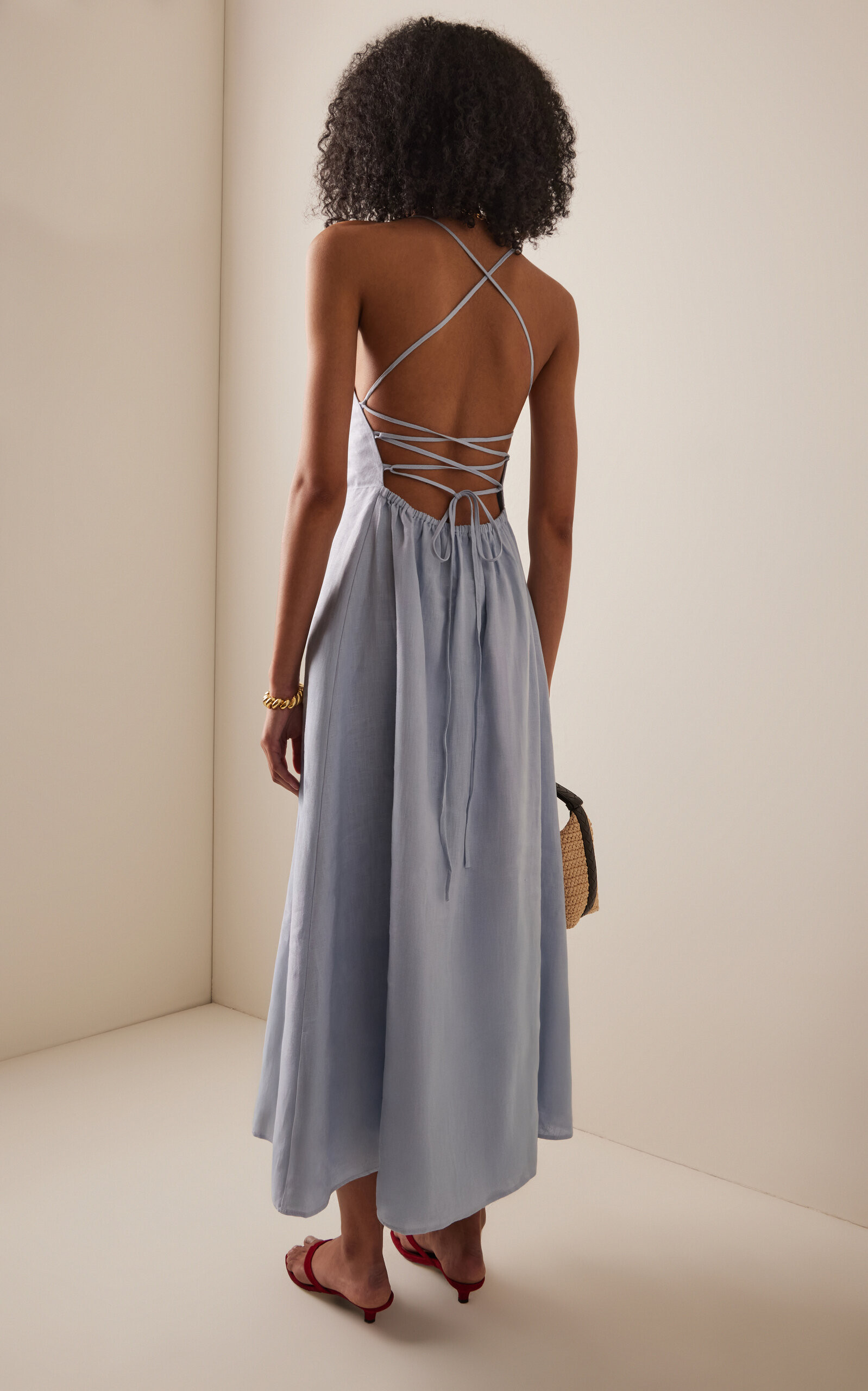 Exclusive Riviera Lori Open-Back Linen Maxi Dress | Moda Operandi (Global)