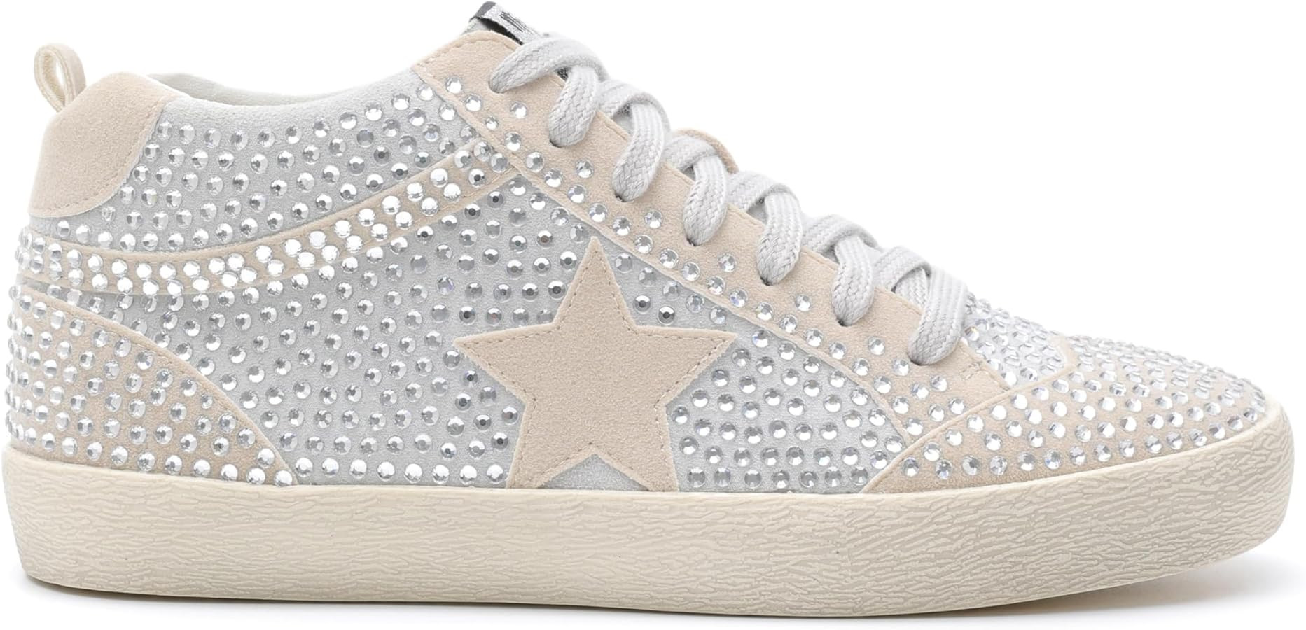 Miko Rubber Sole Lace-up Rhinestone Suede Star Sneakers | Amazon (US)