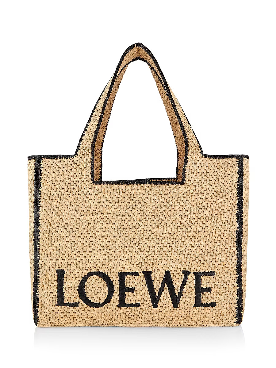 Women's LOEWE x Paula's Ibiza Large Logo Raffia Tote Bag - Natural | Saks Fifth Avenue