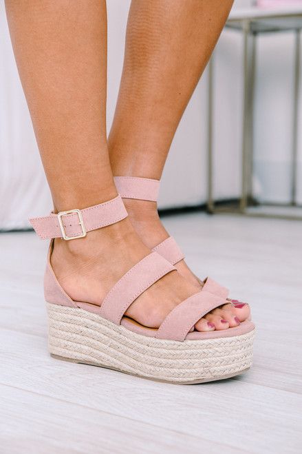 The Adalyn Wedges Pink | The Pink Lily Boutique