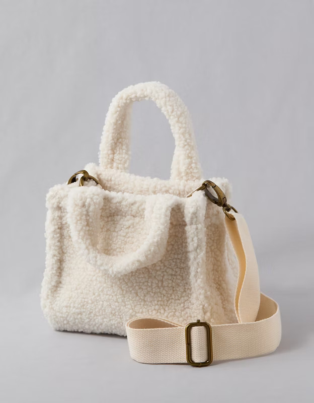 AE Faux Sherpa Mini Tote | American Eagle Outfitters (US & CA)