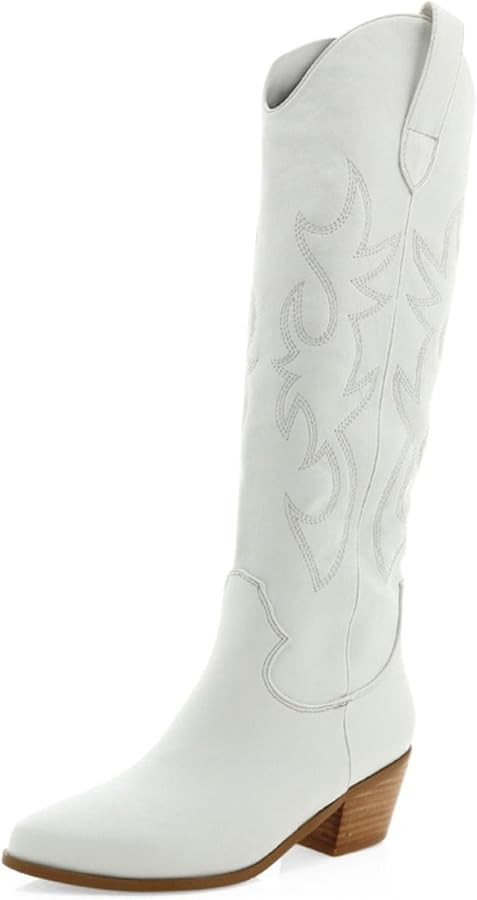 VIMISAOI Cowboy Boots for Women Knee High Boots Pointed Toe Boots Wide Calf Boots for Women Weste... | Amazon (US)