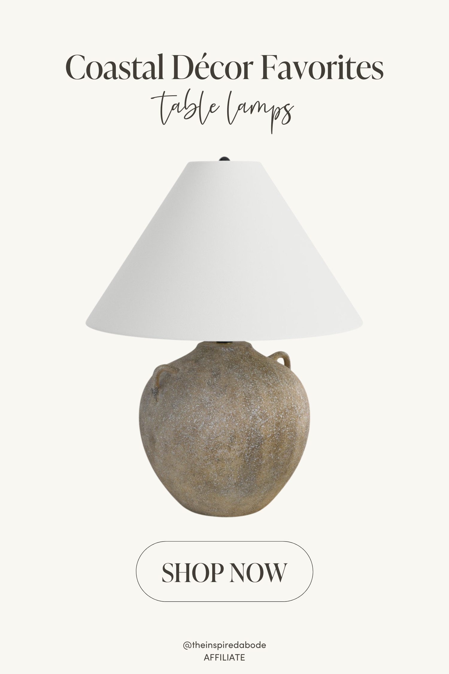 We are loving this table lamp in our coastal design moodboard – it's moody, yet has just the right amount of texture and brightness to fit perfectly with a coastal-inspired living room or bedroom design! ✨ 

 #LTKHome #LTKStyleTip