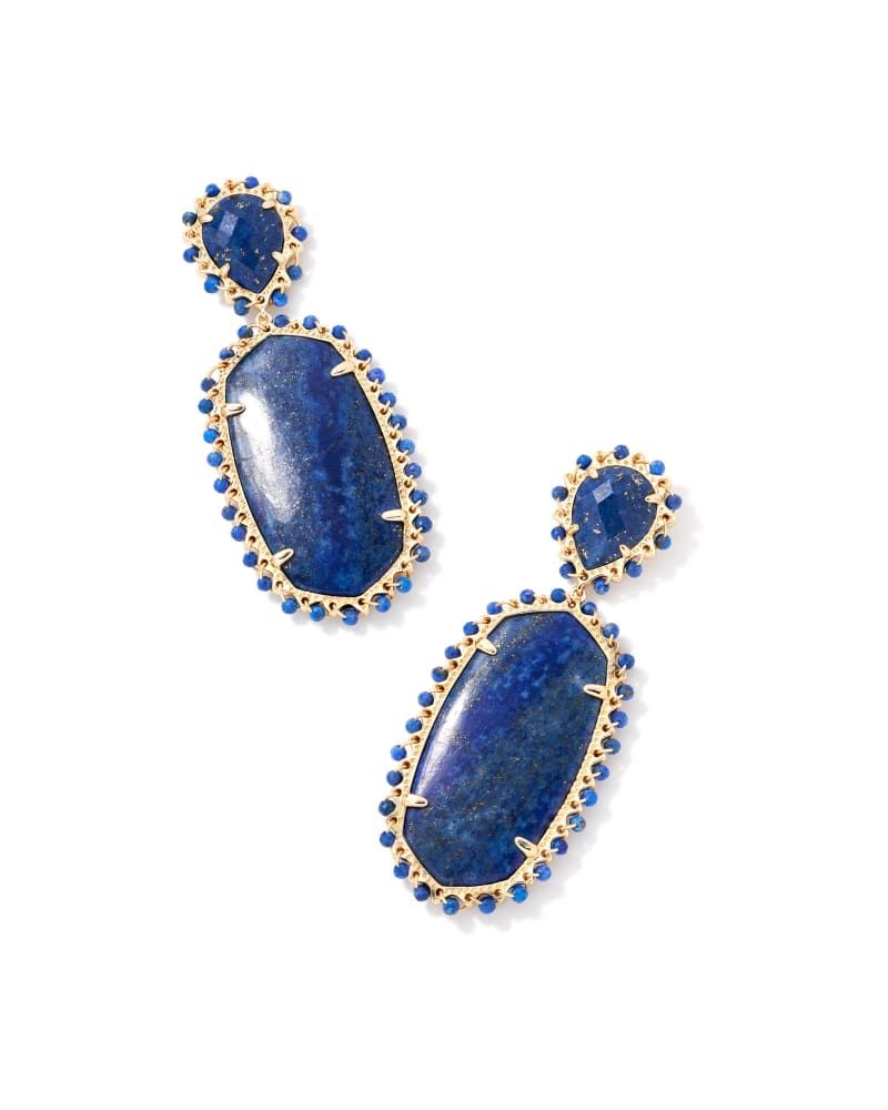 Parsons Gold Statement Earrings in Blue Lapis | Kendra Scott
