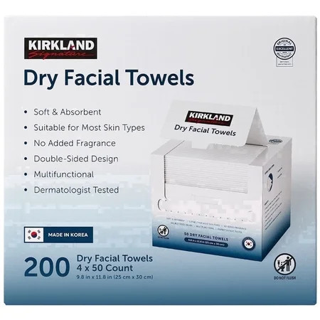 Kirkland Signature Daily Dry Facial Towels, 200 Count | Walmart (US)