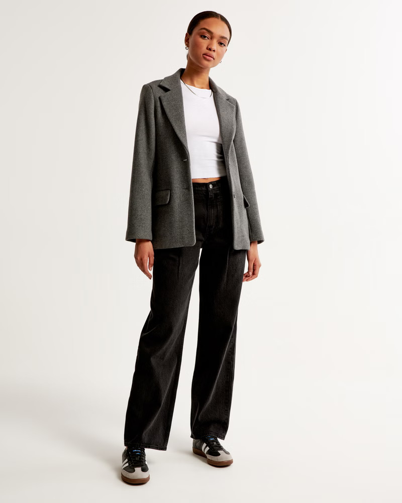 Heavyweight Wool-Blend Blazer Coat | Abercrombie & Fitch (US)