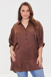 Plus Size Satin High-Low Shirt | Forever 21 | Forever 21 (US)