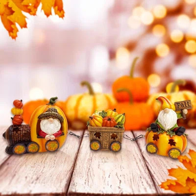 Fall Decor Train, LED Fall Decor For Tabletop, Pumpkin Gnomes Figurines Lighted Centerpieces Table Autumn Leaves, Harvest Fall Decorations Indoor For | Wayfair North America