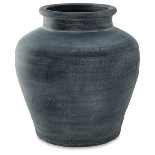 Signature DESIGN BY ASHLEY Meadie 12.5 in. Blue Terra Cotta Urn Decorative Vase A2000629 - The Ho... | The Home Depot