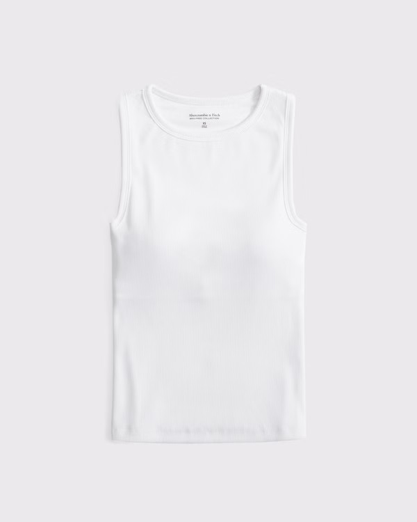 Women's Bra-Free High-Neck Rib Tank | Women's | Abercrombie.com | Abercrombie & Fitch (US)