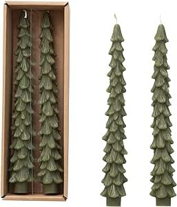 Amazon.com: Creative Co-Op Unscented Tree Shaped Taper Candles, Evergreen, Boxed Set Of 2 : Home ... | Amazon (US)