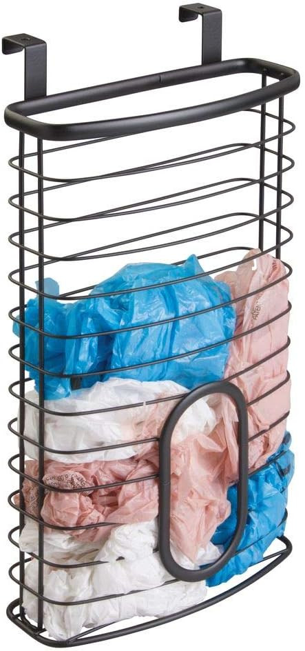 mDesign Metal Over Cabinet Kitchen Storage Organizer Holder or Basket - Hang Over Cabinet Doors i... | Amazon (US)