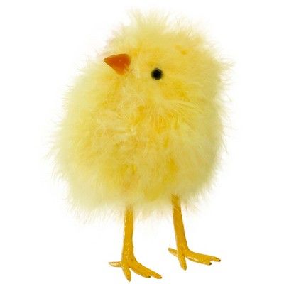 Northlight 5” Furry Chick Facing Right Spring Easter Figure - Yellow | Target