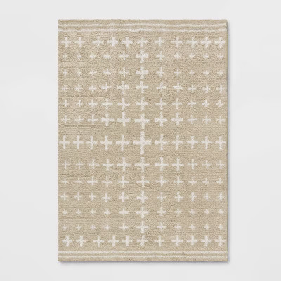 Elata Cross Shag Rug Beige - Opalhouse™ | Target