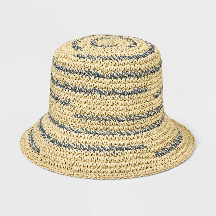 Women's Striped Straw Bucket Hat - Universal Thread™ | Target