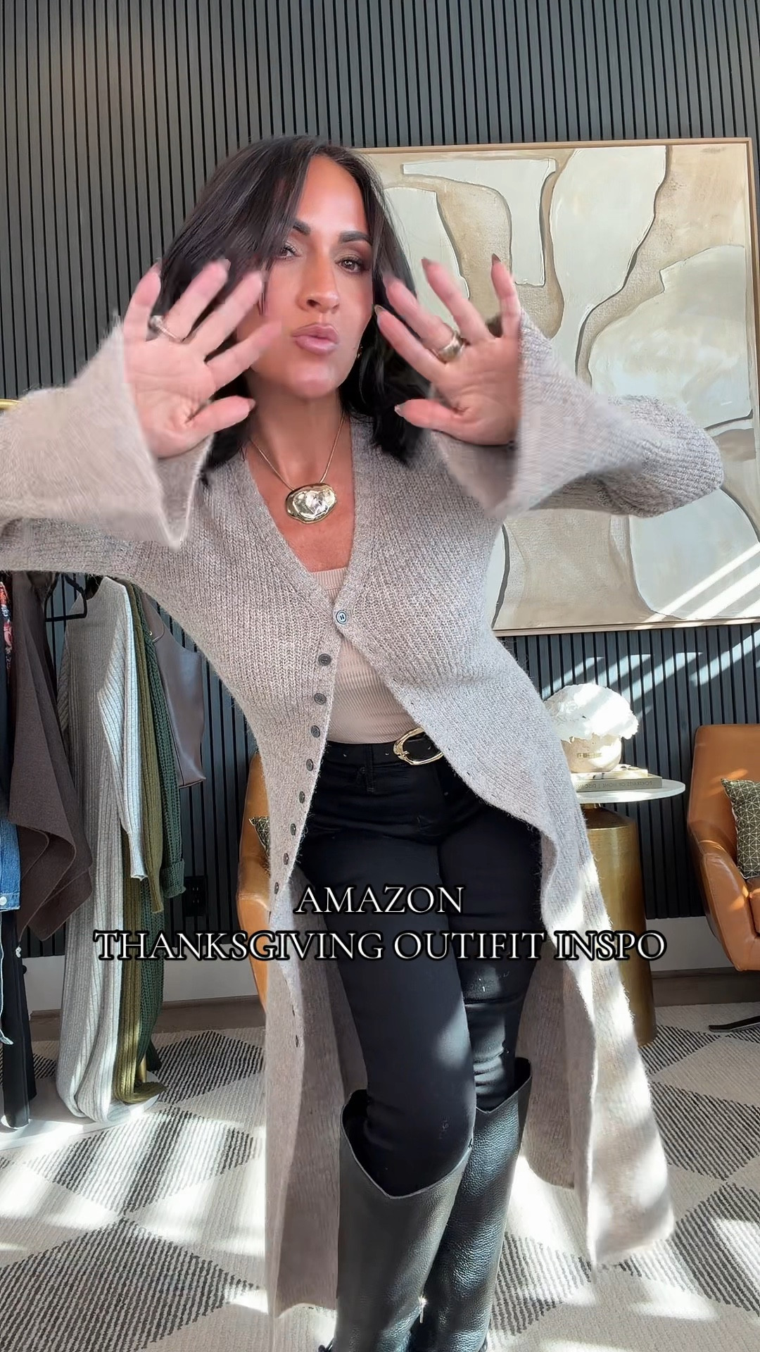 Okay girlies — if you want to be cozy but still look put together for Thanksgiving… this is her 🤎
Soft textures, neutral tones, and a long cardi just always feels chic without trying.

5’2” • 130lbs • 25” waist • 34DD
Everything Amazon + petite-friendly 🤝

#thanksgivingoutfitideas #petitefashion #womenover40style #amazonfallfashion #neutraloutfits

#LTKPetite #LTKStyleTip #LTKOver40
