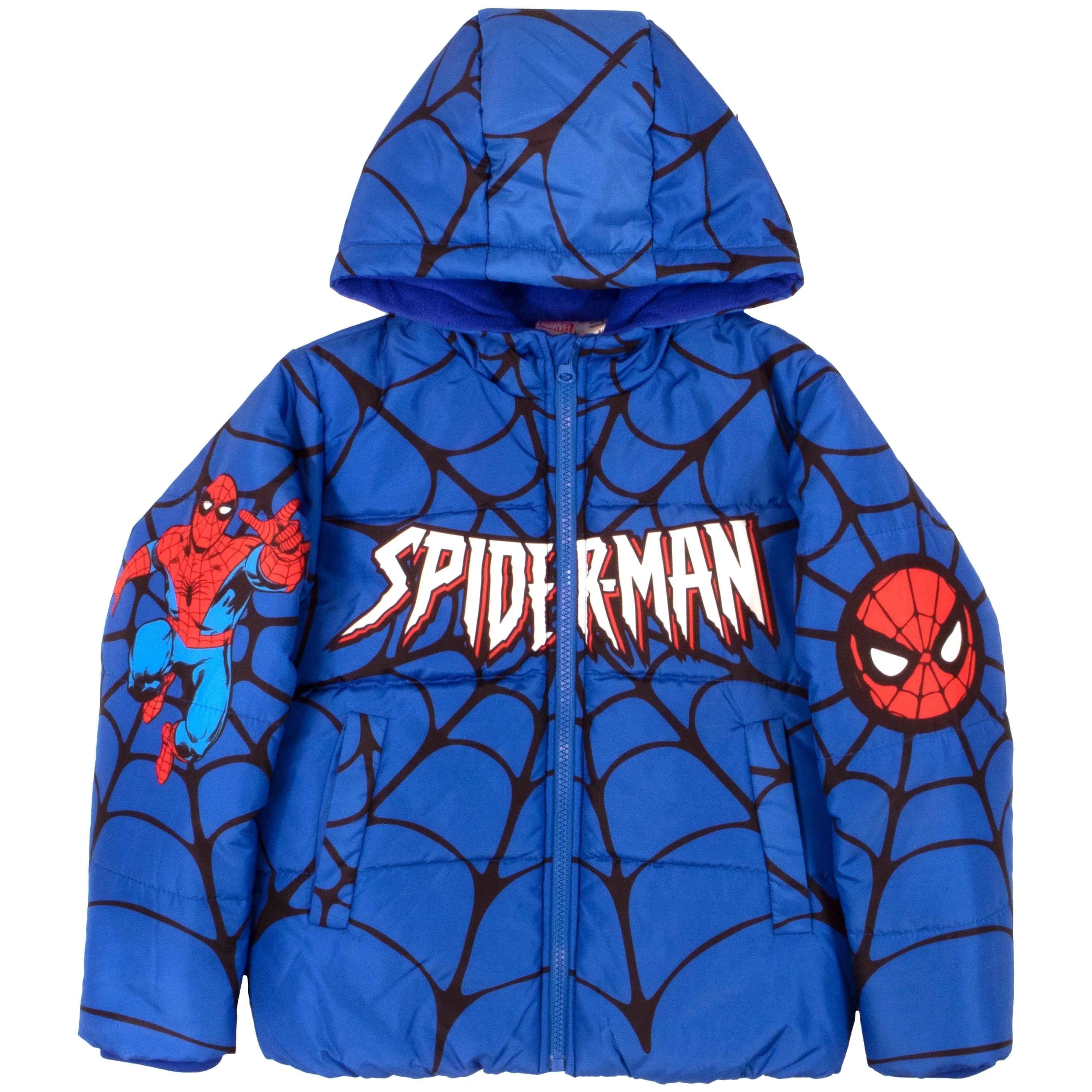 Marvel Winter Coat for Boys Spider-Man, Avengers Graphic Print Boys Puffer Winter Jacket for Big ... | Walmart (US)