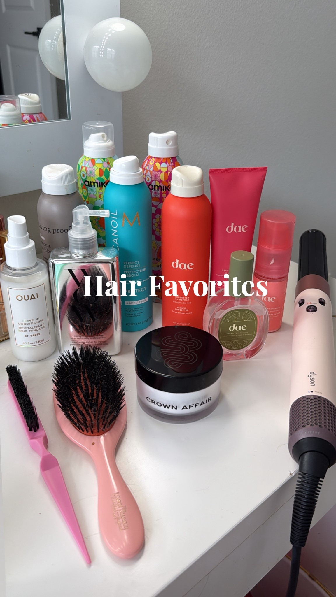 💇‍♀️ My Current Haircare Must-Haves

Here’s everything I’m using right now to keep my hair healthy, shiny, and styled to perfection. From leave-ins to styling tools — these are my ride-or-dies. 💗

✨ Leave-Ins & Heat Protection:
	•	OUAI Leave-In Conditioner (St. Barts) – detangles + smells like a tropical dream
	•	Color Wow Dream Coat – glassy shine + humidity-proof
	•	Moroccanoil Perfect Defense – heat protection without buildup
	•	Living Proof Heat Styling Spray – holds style + protects

🌸 Styling & Refreshing:
	•	Amika Dry Shampoo – oil-absorbing, no white cast
	•	Dae Dry Shampoo + Styling Cream – clean volume + frizz control
	•	Dae Hair Oil – lightweight shine + smoothness

💆‍♀️ Treatments & Tools:
	•	Crown Affair Hair Mask – weekly deep moisture
	•	Dyson Airwrap – bouncy blowouts with less heat
	•	Mason Pearson Brush – luxury smoothing
	•	Teasing Brush – root volume & sleek styles

Linked everything below so you can shop easily 💖 #HairGoals #LTKHair #HairCareFavorites



#LTKStyleTip #LTKSaleAlert #LTKBeauty