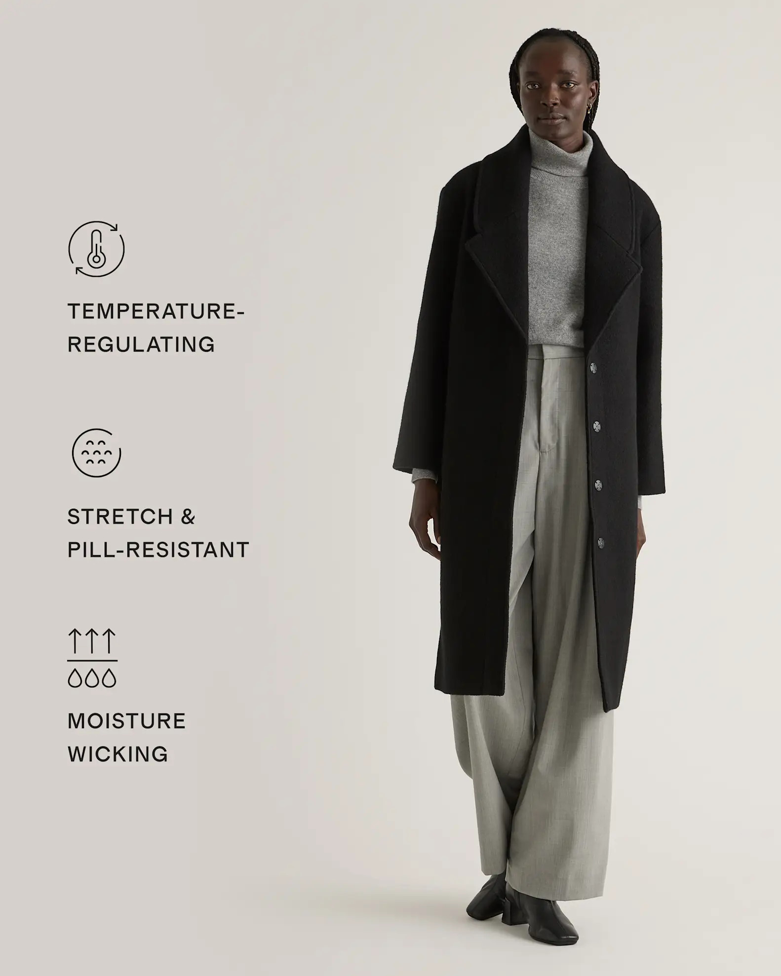 100% Merino Wool Shawl Collar Long Coat | Quince