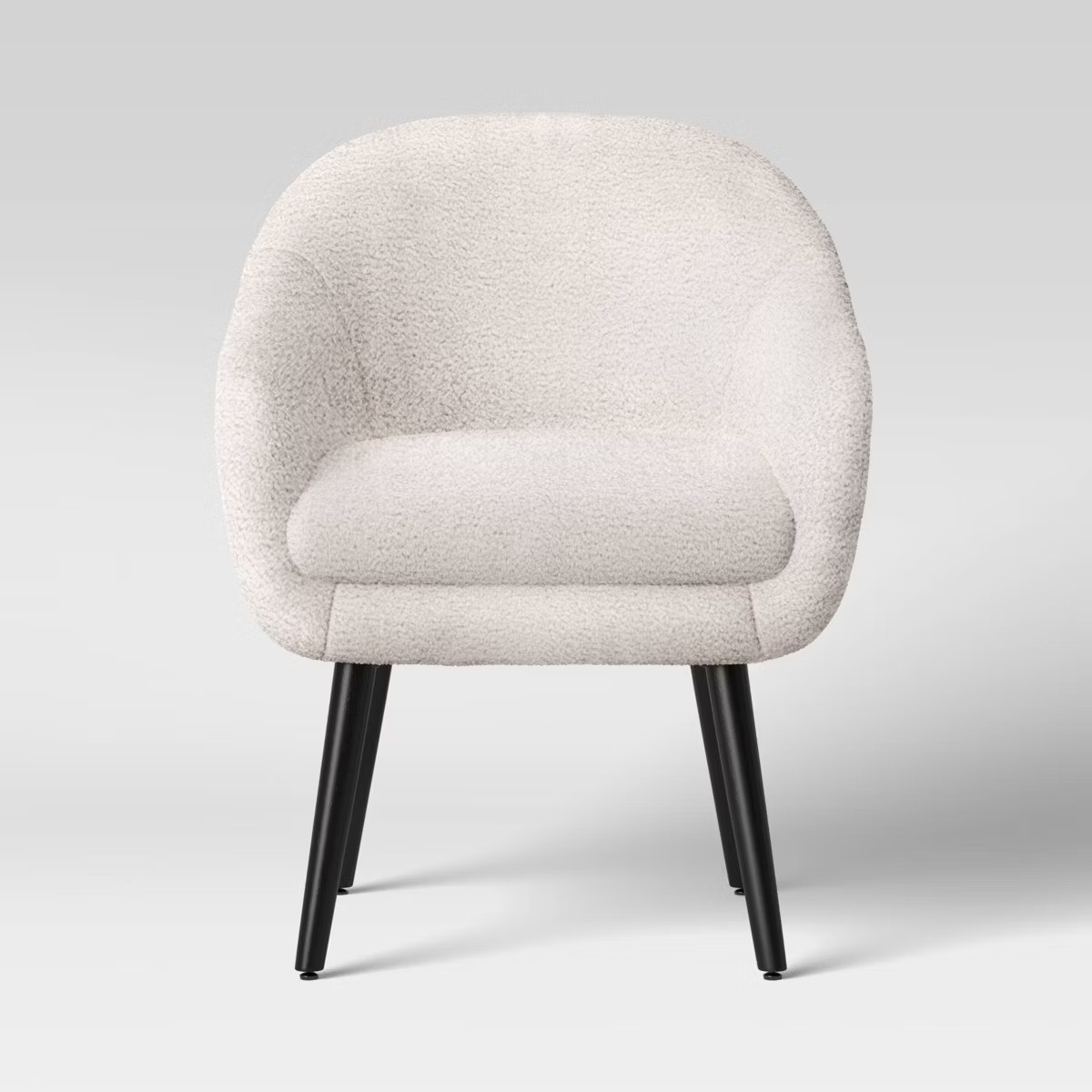 Harwell Modern Arm Barrel Chair with Wooden Legs Faux Shearling Cream - Project 62™ | Target