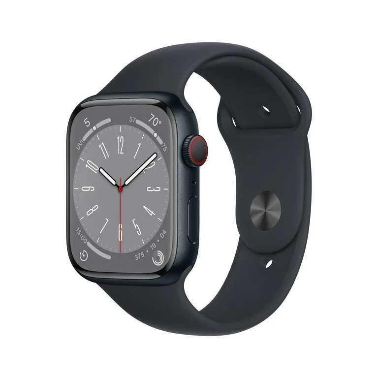 Apple Watch Series 8 GPS + Cellular 45mm Midnight Aluminum Case with Midnight Sport Band - M/L. F... | Walmart (US)