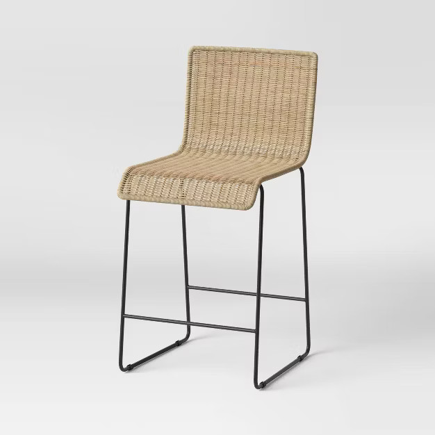Chapin Modern Woven Counter Height Barstool with Metal Legs Natural - Threshold™ | Target