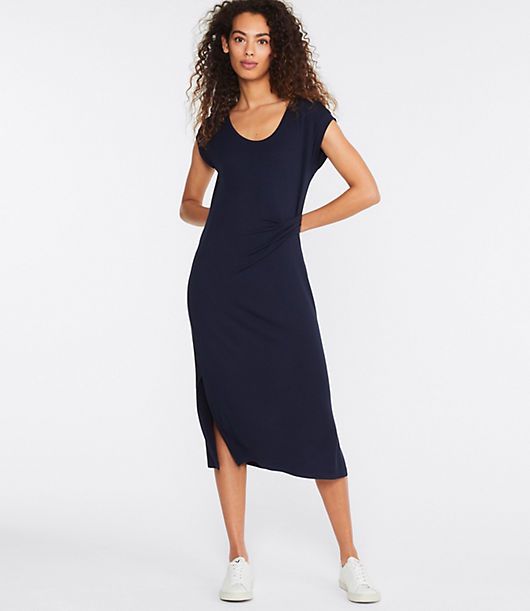 Lou & Grey Signature Softblend Lite Twist Midi Dress | LOFT