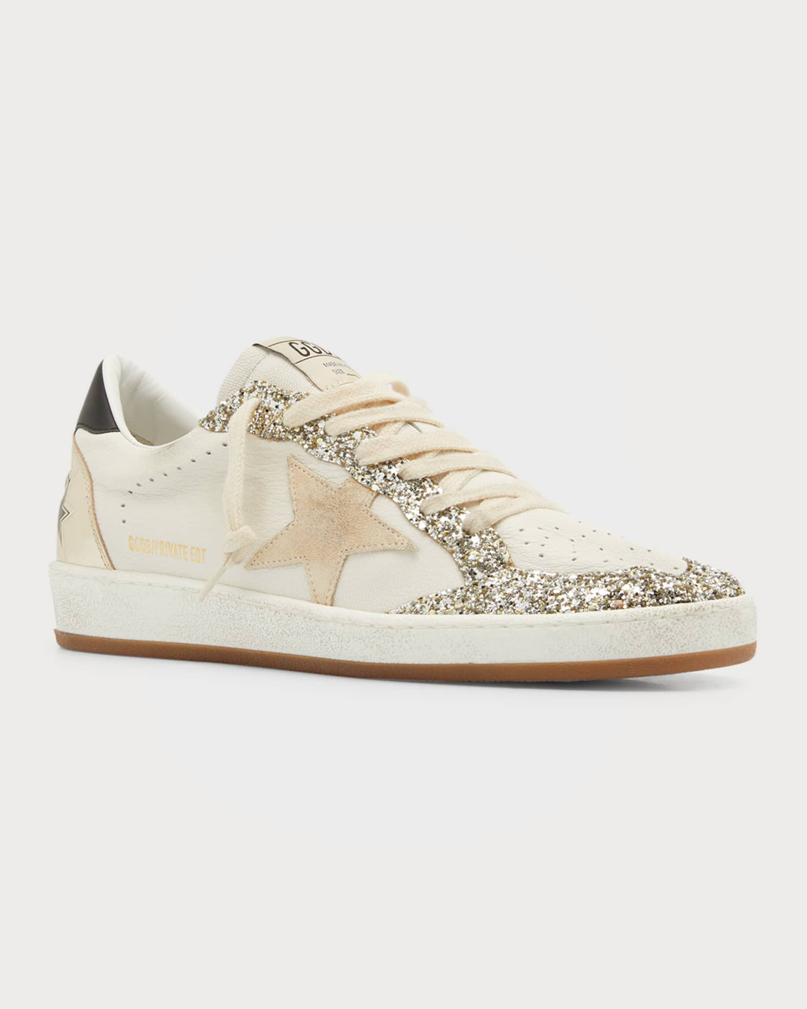 Ballstar Glitter Low-Top Sneakers | Neiman Marcus