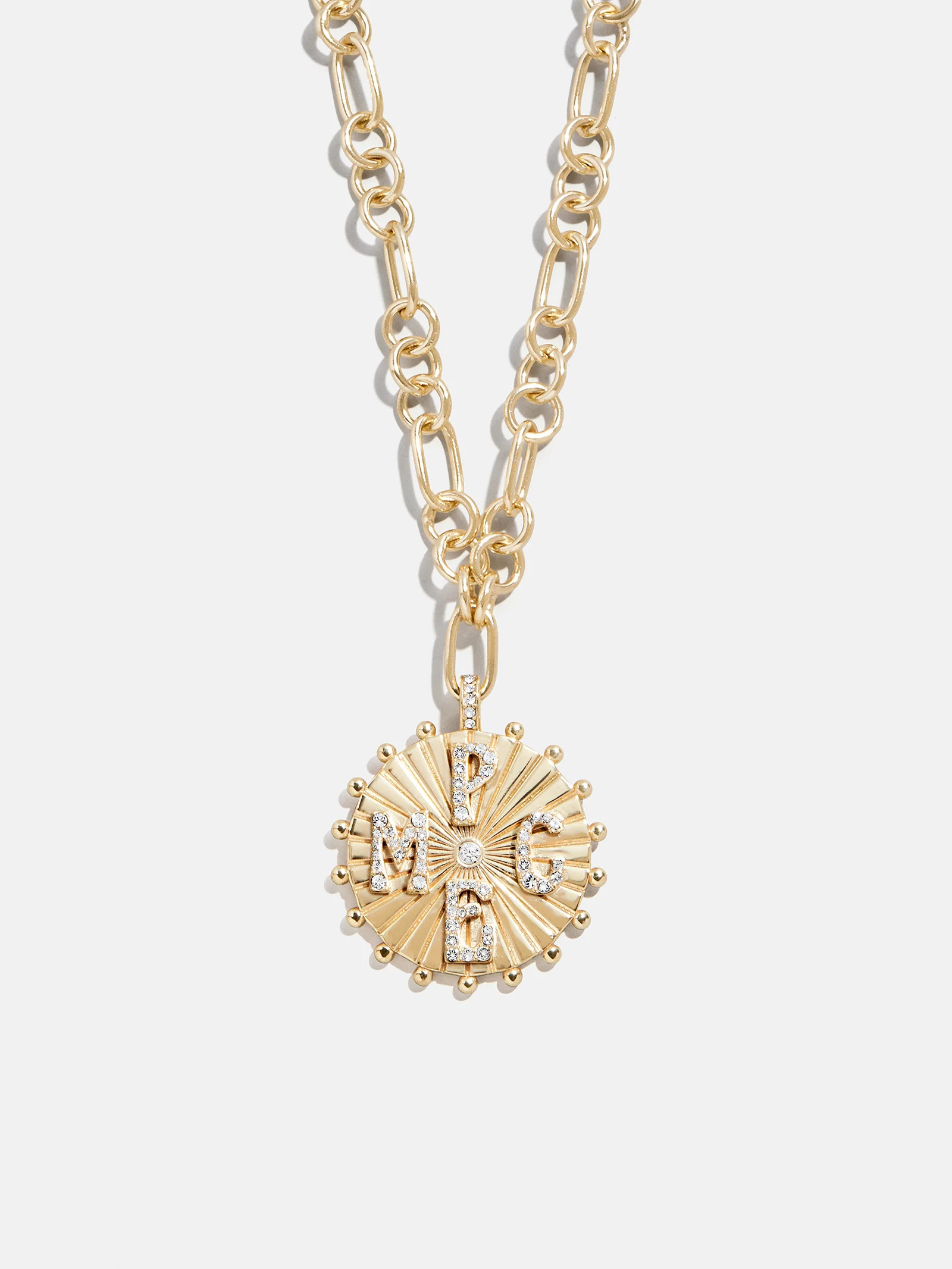 Initial Custom Medallion Necklace - Gold/Pavé | BaubleBar