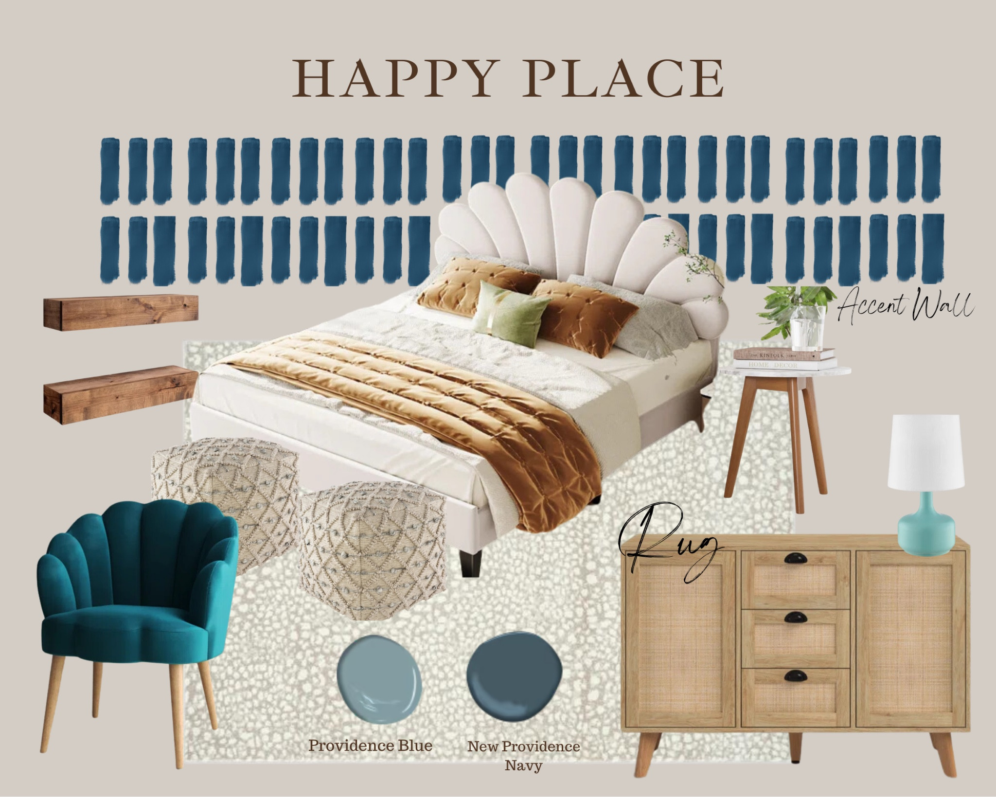 Bedroom happy place. Boho chic. Coastal. Young and fun 