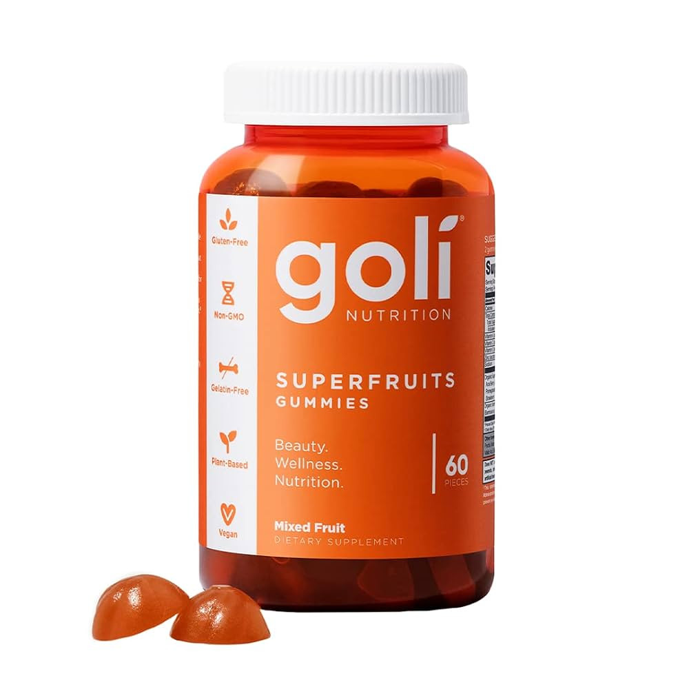 Goli Nutritional Supplement, SuperFruits Beauty Gummy Vitamin - 60 Count - Collagen-Promoting Ing... | Amazon (US)