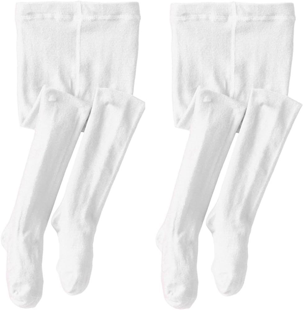 Jefferies Socks Girls Seamless Organic Cotton Dress Tights 2 Pack | Amazon (US)